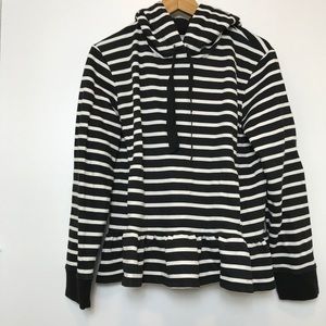 Kate Spade Broome Street Striped Ruffle Hoodie